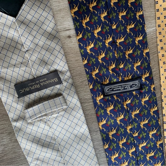 Lot 4 Printed 100% Silk Ties J.Crew Tommy Hilfiger Banana Republic Gap Premium - Picture 12 of 12